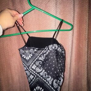 Black Bandana Print Slip Dress